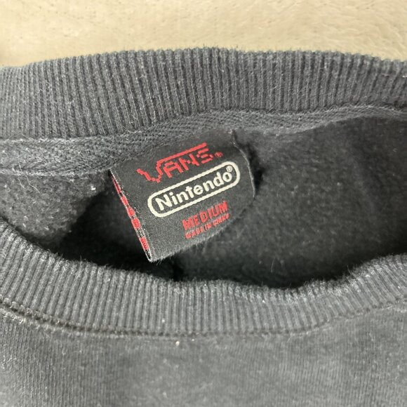 Vans X Nintendo Super Mario Sweatshirt Pullover Men's Size M Black *Game Over* - Picture 3 of 8